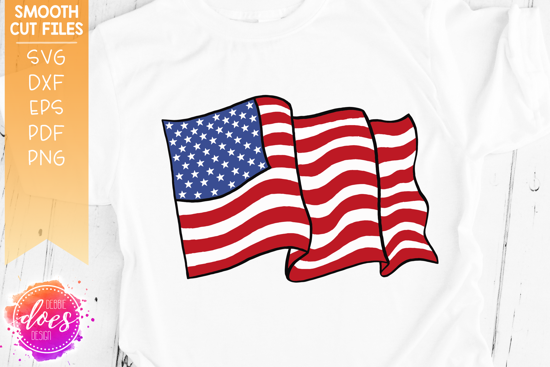 Hand Drawn American Flag - SVG File – Debbie Does Design