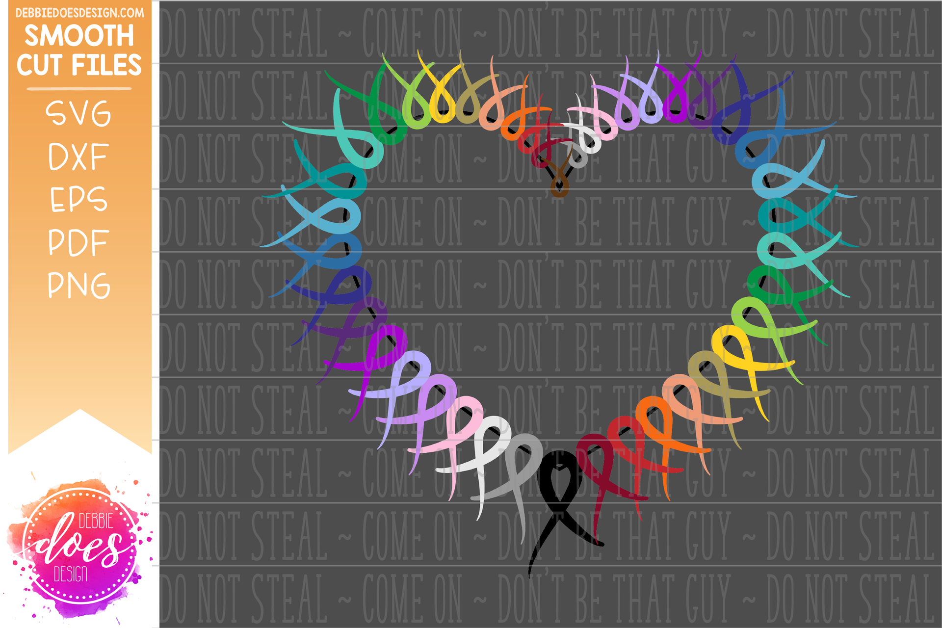 Awareness Ribbon Heart - SVG File – Debbie Does Design