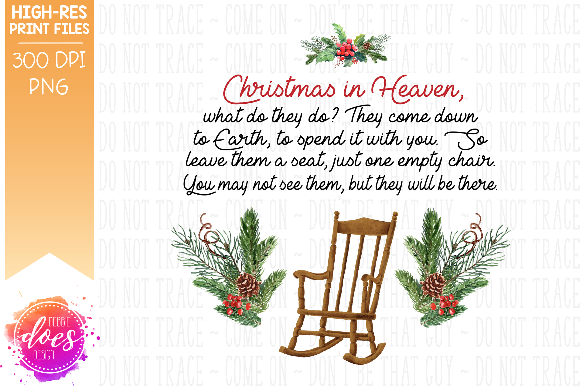 Christmas In Heaven Chair - Sublimation Printable Design – Debbie Does 