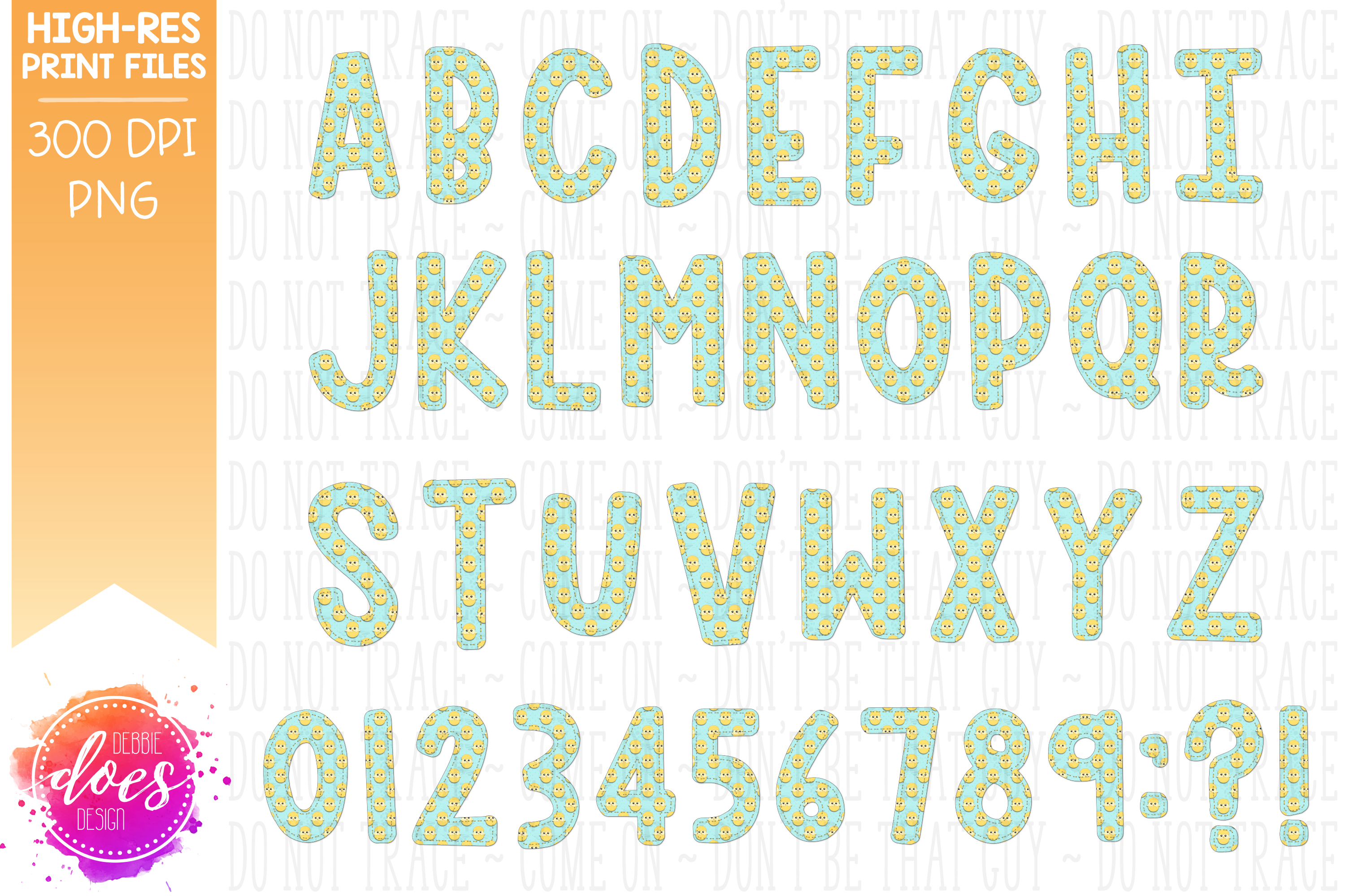 Easter Gingham Patch Letters - 3 Sets! - Design Elements - Design