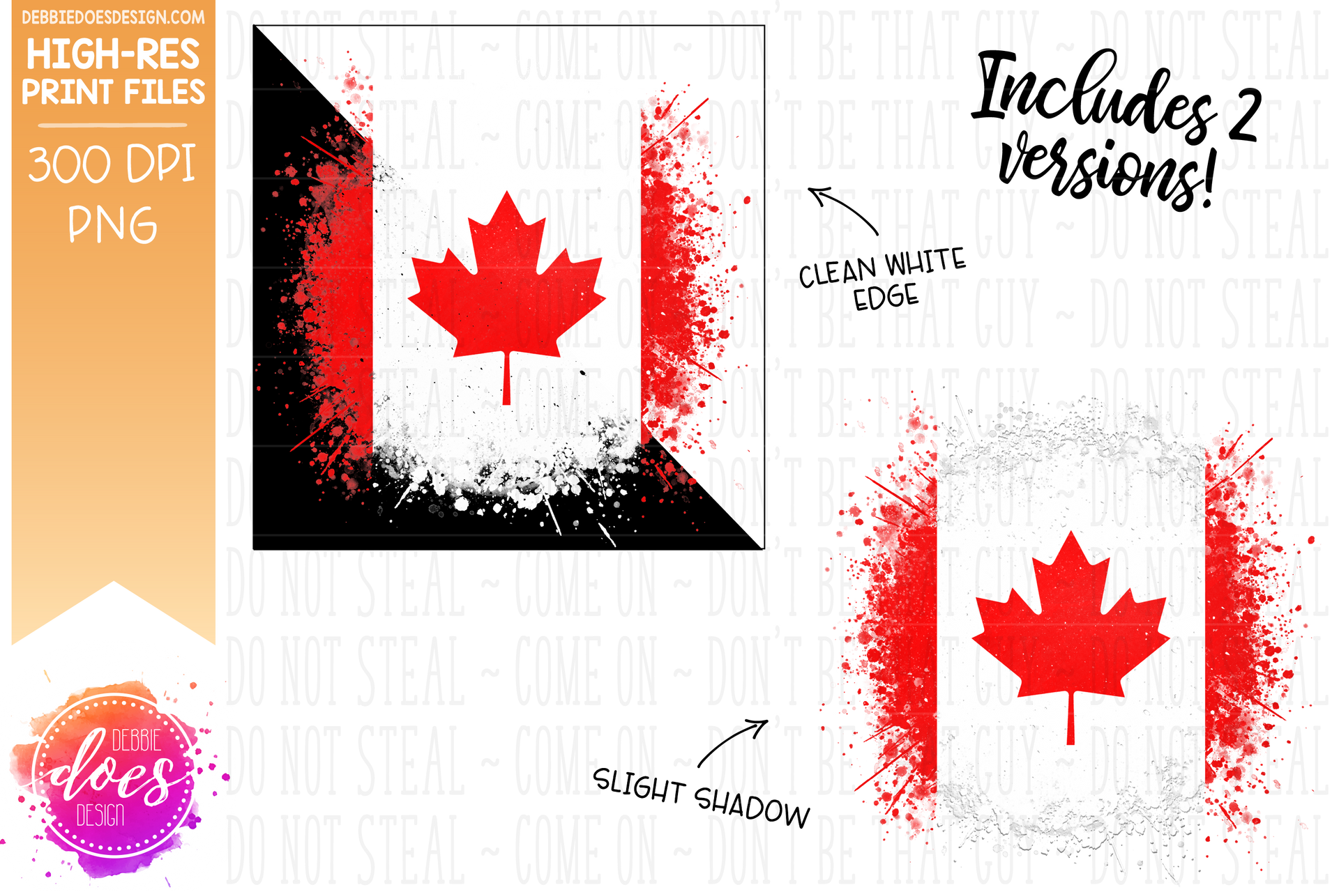 Flag Splash - Canada - Printable Design – Debbie Does Design