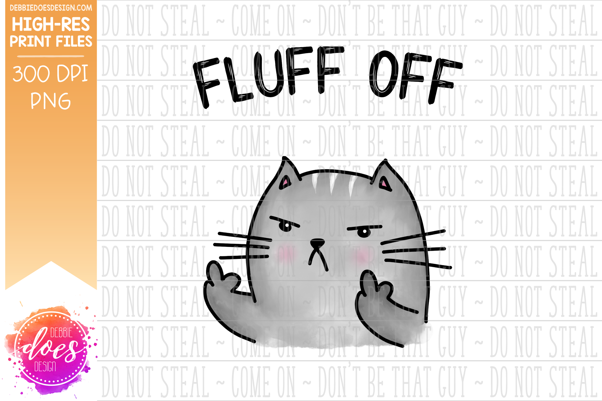 Fluff Off Angry Cat Poster by lovewithfluff