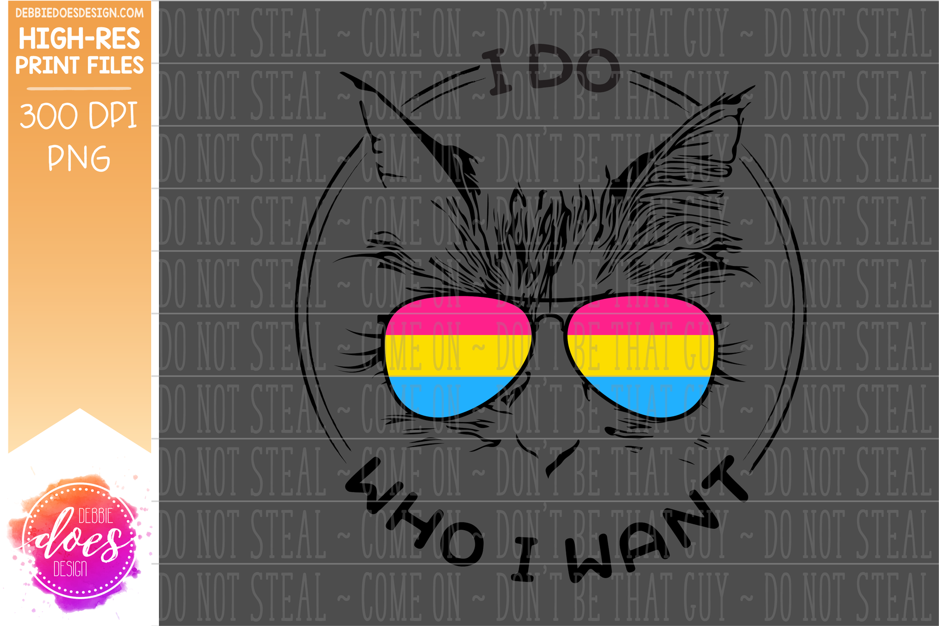 I Do Who I Want Pride Sunglasses Cat Pansexual Sublimationprint Debbie Does Design 7841