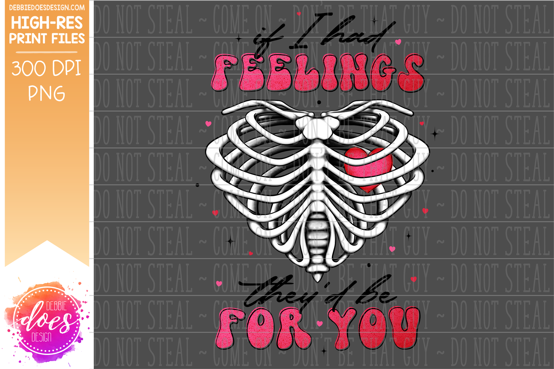 If I had Feelings - Heart Rib Cage - Sublimation/Printable Design ...